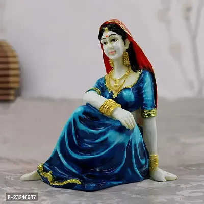 KARIGAARI - Ideas Hand Crafted Rajasthani Women Statue Figurine for Home D?cor Showpiece (KK0648)