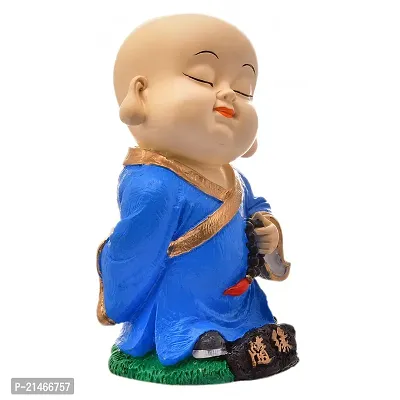 Classic Buddha Showpiece In Blue In Reading Mantras I Buddha Idols For Home Deacute;cor I Figurine, Showpiece, Sculpture For Health, Wealth and Prosperity-thumb5