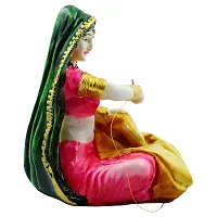 KARIGAARI - Ideas Hand Crafted Rajasthani Women Statue Figurine for Home D?cor Showpiece (KK0650)-thumb3