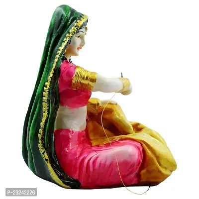 KARIGAARI - Ideas Hand Crafted Rajasthani Women Statue Figurine for Home D?cor Showpiece (KK0650)-thumb4