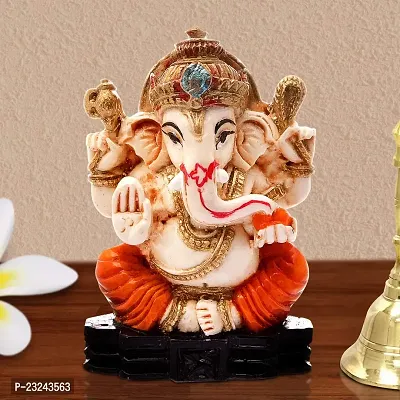 Karigaari India Handcrafted Polyresin Eco Friendly Lord Ganesha Ganpati Idol Figurine | Lord Ganesha Statue for Home Decoration (Multicolor)