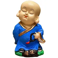 Karigaari India Buddha Showpiece in Blue in Reading Mantras I Buddha Idols for Home D?cor I Figurine, Showpiece, Sculpture for Health, Wealth  Prosperity-thumb2