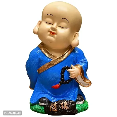 Karigaari India Buddha Showpiece in Blue in Reading Mantras I Buddha Idols for Home D?cor I Figurine, Showpiece, Sculpture for Health, Wealth  Prosperity-thumb3