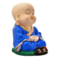 Karigaari India Handcrafted Resine Little Blue Meditating Buddha Showpiece | Buddha Idols for Home Decor I Figurine, Showpiece, Sculpture for Health, Wealth  Prosperity-thumb4