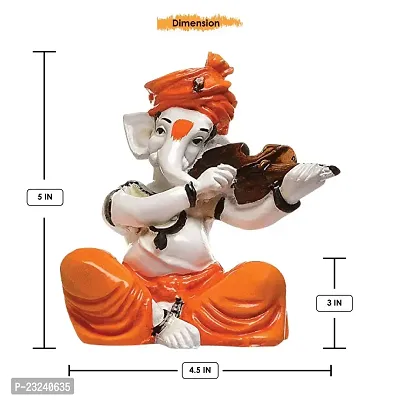 Aadaa Polyresin Ganesha Figurine, 7.8x13.5x7.8 in, Multicolour, 1 Piece-thumb4