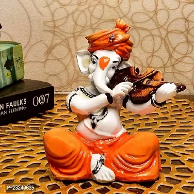 Aadaa Polyresin Ganesha Figurine, 7.8x13.5x7.8 in, Multicolour, 1 Piece