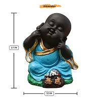 Karigaari India Handcrafted Resine Little Turquoise Buddha Showpiece | Buddha Idols for Home D?cor-thumb3