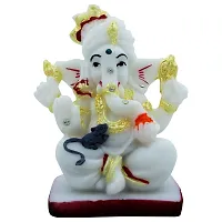 Classic- Ideas Hand Crafted Polyresin White Eco Friendly Ganesh Idol Figurine For Home Deacute;cor-thumb1