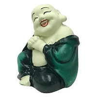 Karigaari India Polyresin Meditating Monk Buddha / Laughing Buddha / Happy Man Statue Standard Golden Color, 1 Piece - Lb-01-thumb4