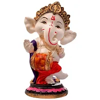 Classic Handcrafted Polyresin Eco Friendly Lord Ganesha Ganpati Idol Figurine | Lord Ganesha Statue For Home Decoration (Multicolor)-thumb3