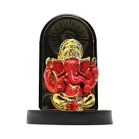 Classic Gold Plated Golden Om Red Color Ganesh Idol For Car Dashboard and Home Decor I Car Dashboard Idols I Ganpati For Car Dashboard I Car Idols For Dashboard-thumb3