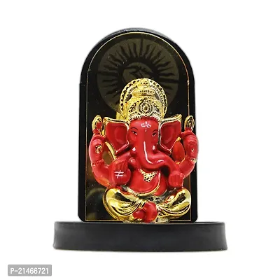 Classic Gold Plated Golden Om Red Color Ganesh Idol For Car Dashboard and Home Decor I Car Dashboard Idols I Ganpati For Car Dashboard I Car Idols For Dashboard-thumb4