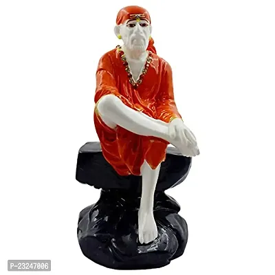 KARIGAARI - Ideas Hand Crafted Poly Resine Sai Baba Murti (KK0580, Orange)-thumb2