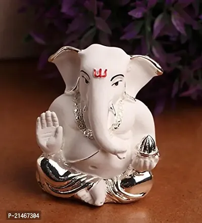 Classic Silver Resin Appu Ganesha Showpiece (Multicolor)-thumb0