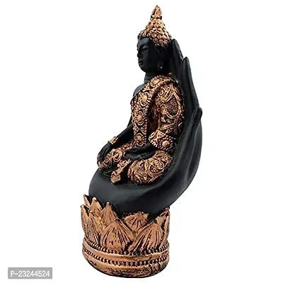 KARIGAARI - Ideas Hand Crafted Poly Resine Lord Buddha Palm Statue (KK0579)-thumb5