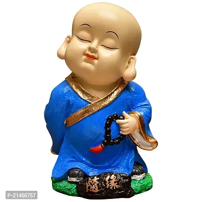 Classic Buddha Showpiece In Blue In Reading Mantras I Buddha Idols For Home Deacute;cor I Figurine, Showpiece, Sculpture For Health, Wealth and Prosperity-thumb3