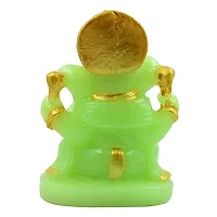 KARIGAARI - Ideas Hand Crafted Poly Resine Lord Ganesha Idol (KK0591, Green)-thumb3