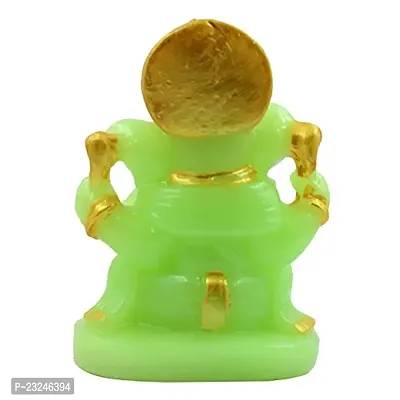 KARIGAARI - Ideas Hand Crafted Poly Resine Lord Ganesha Idol (KK0591, Green)-thumb4