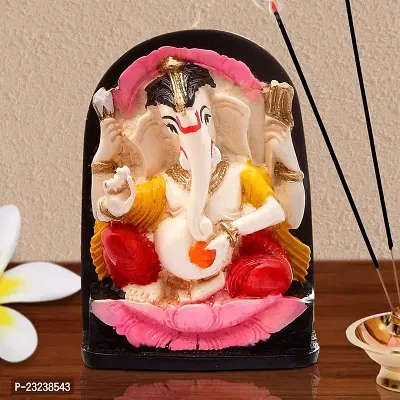 Karigaari India Handcrafted Polyresin Eco Friendly Lord Ganesha Ganpati Idol Figurine | Lord Ganesha Statue for Home Decoration (Multicolor)-thumb0