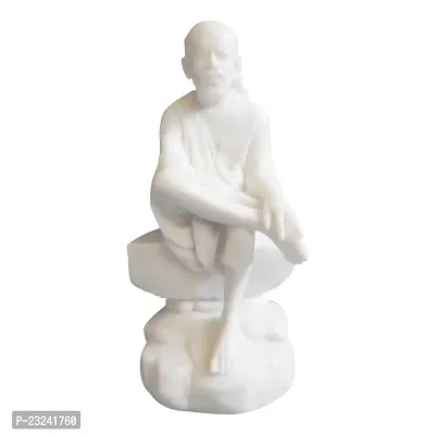 SHIVANIART Polymarble Sai Baba Statue, 6 Inches, White