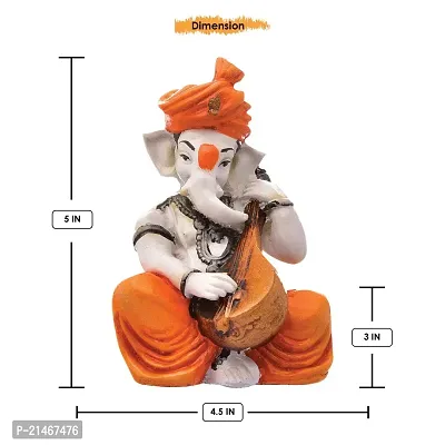 Classic Multicolor Ganesha Playing Veena Showpiece-thumb4