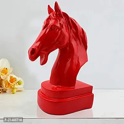 Classic- Ideas Hand Crafted Poly Resine Home Decorative Horse Face Chess Knight Figurine (Kk0574, Red)