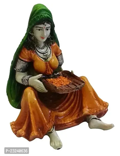 Karigaari India Lady with Supda (Best for Home Decoration/Office Decoration)