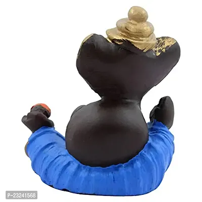 KARIGAARI - Ideas Hand Crafted Poly Resine Lord Ganesha Statue for Home Decor (KK0599, Blue)-thumb4