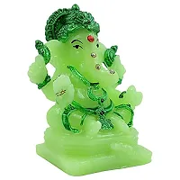 KARIGAARI - Ideas Hand Crafted Poly Resine Lord Ganesh Ji Idol for Home Decorative Showpiece Figurine (KK0572, Green)-thumb2