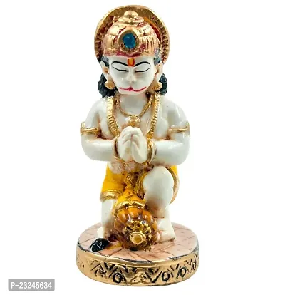 Karigaari India Polyresine Sitting Hanuman Showpiece for Car Dashboard I Hanumaji Murti  Idol for Car I Balaji I Bajrangbali