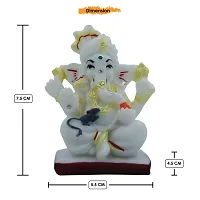 Classic- Ideas Hand Crafted Polyresin White Eco Friendly Ganesh Idol Figurine For Home Deacute;cor-thumb4