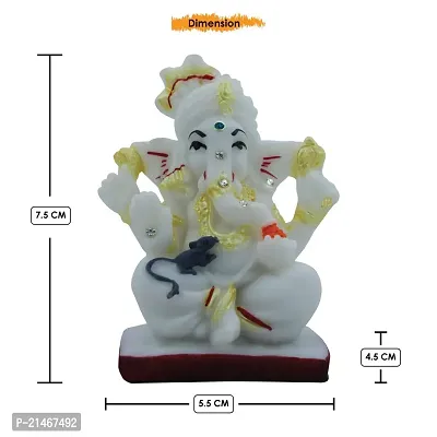 Classic- Ideas Hand Crafted Polyresin White Eco Friendly Ganesh Idol Figurine For Home Deacute;cor-thumb5