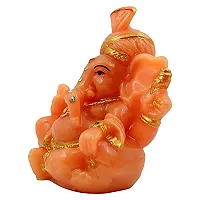 KARIGAARI - Ideas Hand Crafted Poly Resine Lord Ganesha Statue for Home Decor (KK0560, Orange)-thumb4