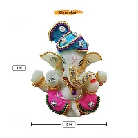 Karigaari India Ganesha Murti Idol Murti for car dashboard  Home Decor I Ganpati Murti I Idol for Car I Dashboard Idol I Gift Item Dashboard I Vinayagar Statue, Car Decor 3 x 2 x 3 inches-thumb2