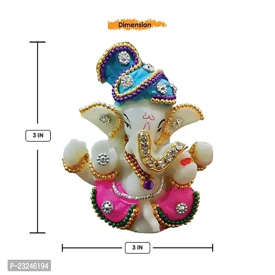 Karigaari India Ganesha Murti Idol Murti for car dashboard  Home Decor I Ganpati Murti I Idol for Car I Dashboard Idol I Gift Item Dashboard I Vinayagar Statue, Car Decor 3 x 2 x 3 inches-thumb3