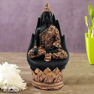 KARIGAARI - Ideas Hand Crafted Poly Resine Lord Buddha Palm Statue (KK0579)