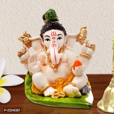 Karigaari India Handcrafted Polyresin Eco Friendly Lord Ganesha Ganpati Idol Figurine | Lord Ganesha Statue for Home Decoration (Multicolor)