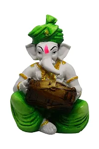 Karigaari India Handcrafted Polyresin Eco Friendly Lord Ganesha Ganpati Idol Figurine | Lord Ganesha Statue for Home Decoration (Multicolor)-thumb1