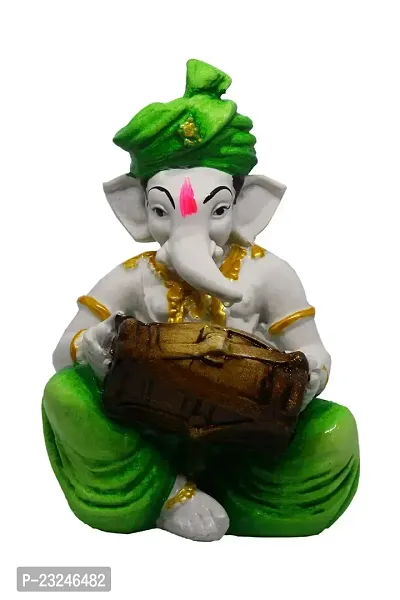 Karigaari India Handcrafted Polyresin Eco Friendly Lord Ganesha Ganpati Idol Figurine | Lord Ganesha Statue for Home Decoration (Multicolor)-thumb2