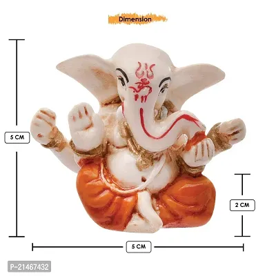 Classic Handcrafted Resine Little Sitting Ganesha Idol Sculpture | Showpiece For Home Deacute;cor And Office I Vinayaka Showpiece I Car Dashboard Showpiece I Ganesha Idols-thumb5