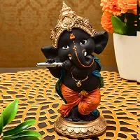 Classic Handcrafted Polyresin Eco Friendly Lord Ganesha Ganpati Idol Figurine | Lord Ganesha Statue For Home Decoration (Multicolor)-thumb1