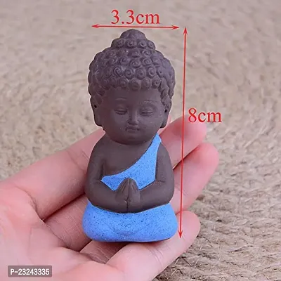 Karigaari India Handcrafted Resin Beautiful Little Buddha Monks Showpiece for Home Decor.-thumb3