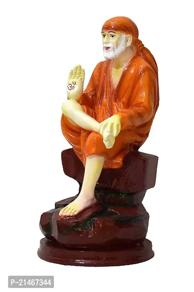 Krishnagallery1 Antique Sai Baba Statue For Pooja Room Home Temple Idol Car Dashboard 4 Inch(Resin)-thumb3