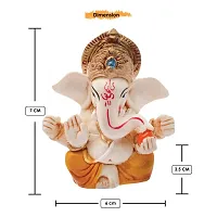 Classic Handcrafted Polyresin Eco Friendly Lord Ganesha Ganpati Idol Figurine | Lord Ganesha Statue For Home Decoration (Multicolor)-thumb4