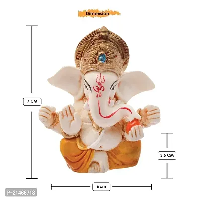 Classic Handcrafted Polyresin Eco Friendly Lord Ganesha Ganpati Idol Figurine | Lord Ganesha Statue For Home Decoration (Multicolor)-thumb5