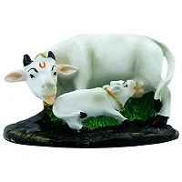 KARIGAARI - Ideas Hand Crafted Holy Cow Statue Figurine for Home Temple-thumb1