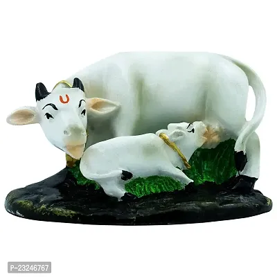 KARIGAARI - Ideas Hand Crafted Holy Cow Statue Figurine for Home Temple-thumb2