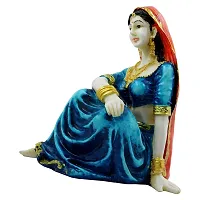 KARIGAARI - Ideas Hand Crafted Rajasthani Women Statue Figurine for Home D?cor Showpiece (KK0648)-thumb3