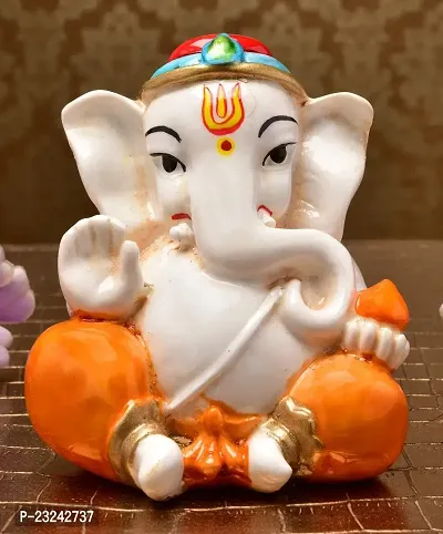 Karigaari India Handcrafted Polyresin Eco Friendly Lord Ganesha Ganpati Idol Figurine | Lord Ganesha Statue for Home Decoration (Multicolor)-thumb2