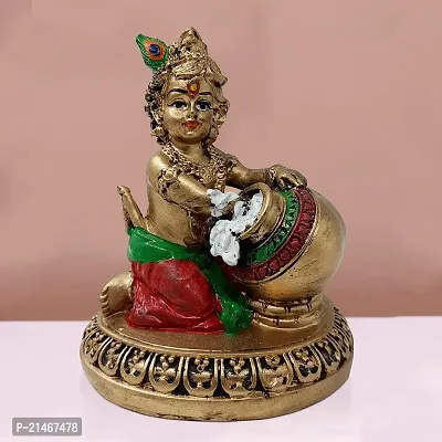 Classic- Ideas Hand Crafted Handcrafted Bal Krishna Eating Makhan From Pot Showpiece Home Decor/Office Decor/Gifting,Multicolor
